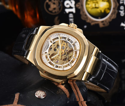 Mechanical, Leather Belt Waterproof casual watch