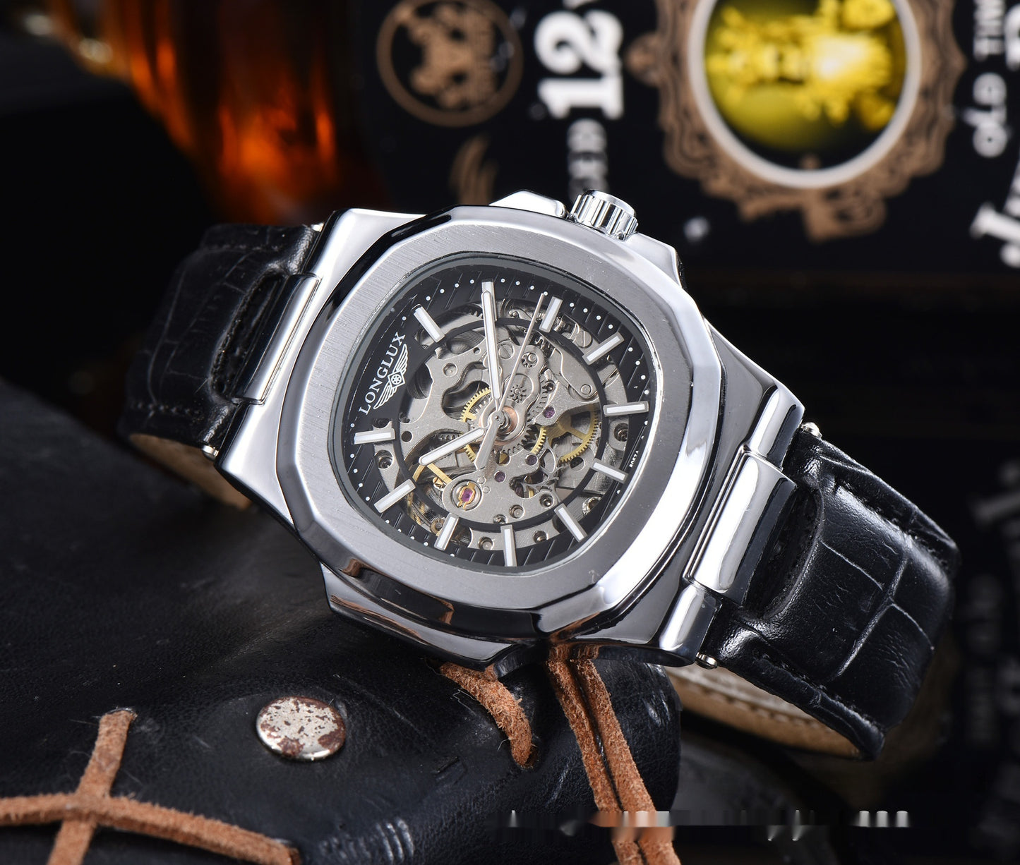 Mechanical, Leather Belt Waterproof casual watch