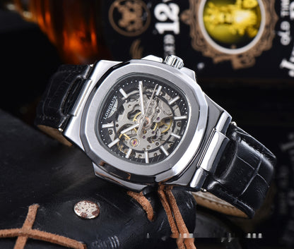 Mechanical, Leather Belt Waterproof casual watch