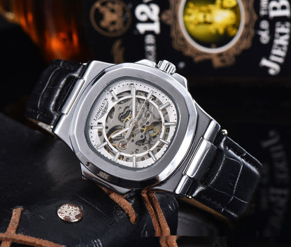 Mechanical, Leather Belt Waterproof casual watch