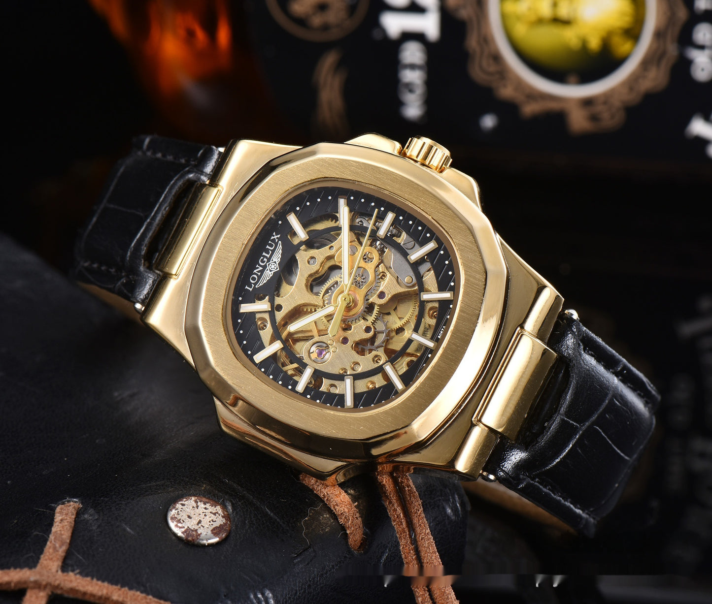 Mechanical, Leather Belt Waterproof casual watch